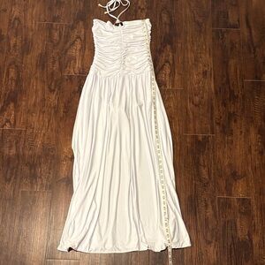 Aurum Chic Strapless White Dress with body suit attached NWT